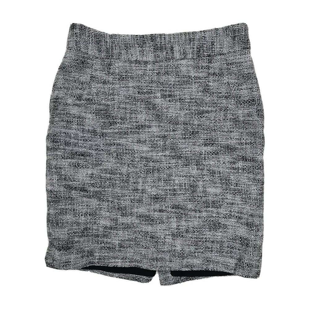 Banana‎ Republic Skirt Womens Size 0 Gray Tweed 100% Cotton Zip Back Pencil